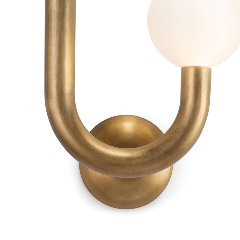 Happy 2 - Light Armed Sconce, Natural Brass