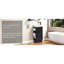 Meuble-lavabo compact en bois noir avec rangement pour les petites salles de bain