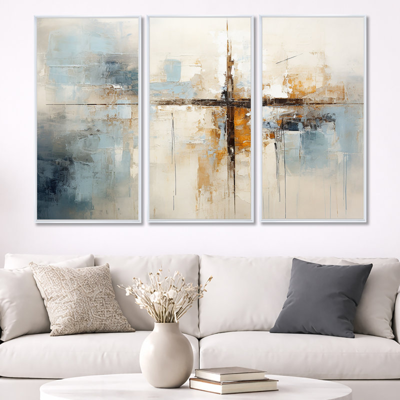 Clarey - Christianity Wall Art Print Set, 40" H x 60" W, White Floater Framed