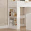 Table de coiffeuse avec miroir DEL, station de charge, 5 tiroirs et tabouret-694184647