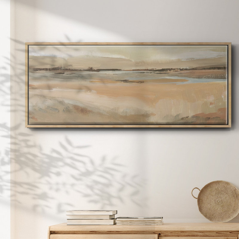 «Earth Tone Landscape II», toile encadrée, H 20 po x l 50 po x P 1,5 po, Naturel