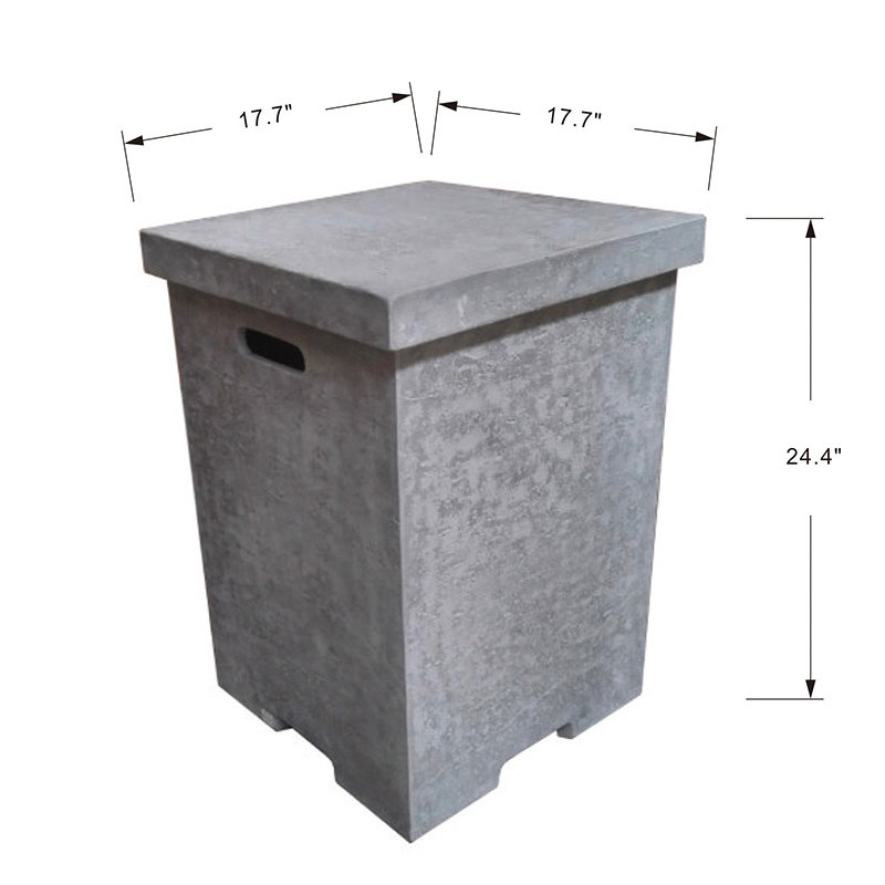 Gray Concrete Propane Tank Cover and Side Table