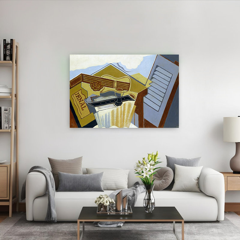 Still Life With A White Cloud Abstract Contemporary Wall Art Print by Juan Gris - Wrapped Canvas Print, 101.6cm H x 152.4cm W