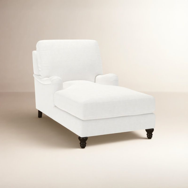 Chaise longue Walters, Chenille Crypton® neige Nomad