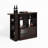 Walnut Modern Bar Cabinet With 6 Storage Boxes And A Rotating Condiment Stand Shelf Cabinet, Walnut, Spaces 2 Glass Doorways