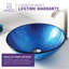 ANZZI Crow 16.5'' Lustrous Blue Tempered Glass Circular Bathroom Sink