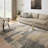 Abstract Machine Woven Polyester Area Rug in Gray/Gold-1265733415