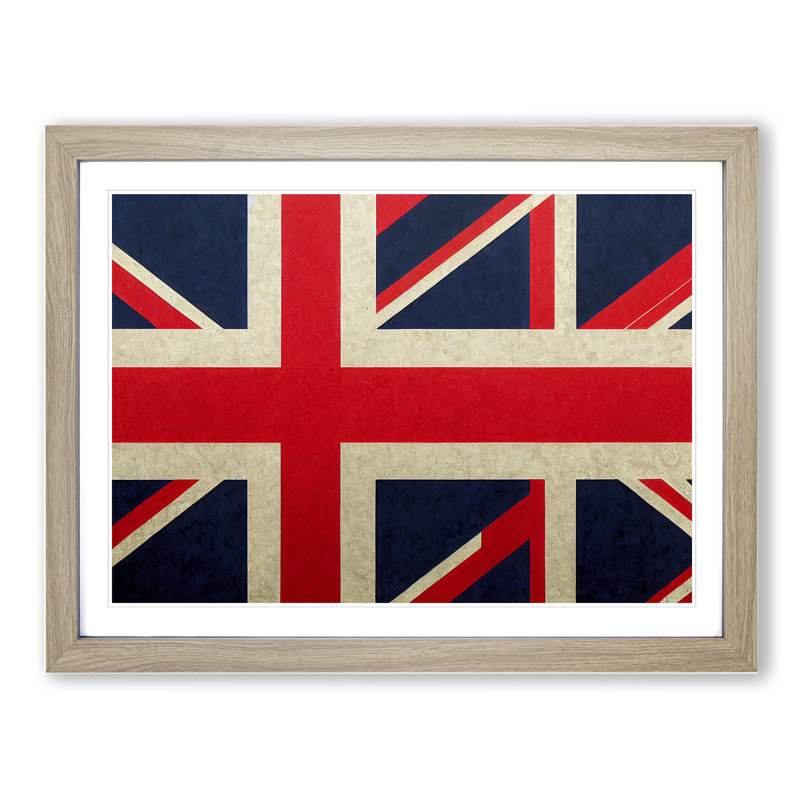 Abstract Union Jack Flag Vol.2 - Framed Print, 46cm H x 64cm W x 2cm D, Oak Framed