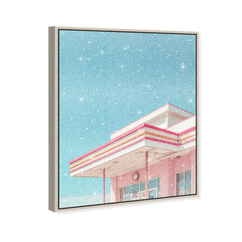 Linear Symmetry II Americana Canvas Print by Oliver Gal, Black Frame, 16 x 20, 25"H x 31"W, Silver Floater Frame