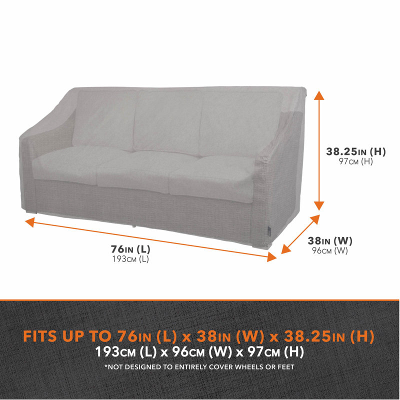 Garrison Outdoor Patio Sofa Cover, Granite