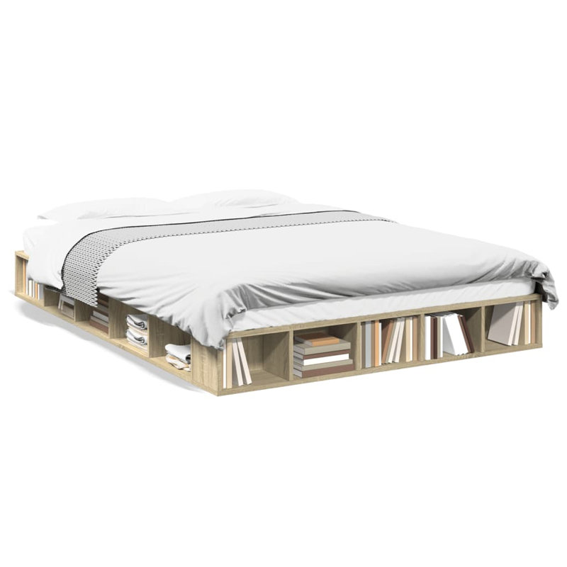 Vidaxl Bed Frame Engineered Wood, Sonoma Oak, 150 x 200cm