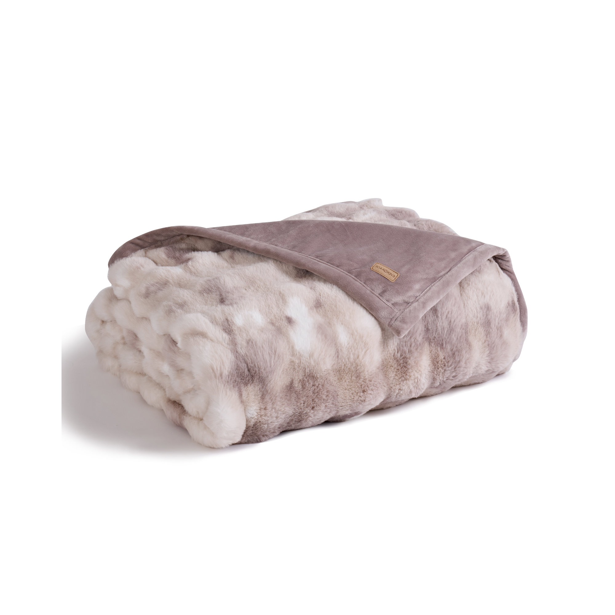 Ridgeline Faux Fur Throw Blanket, Mauve Purple Ombre, 80" L x 60" W