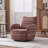 360° Swivel Leisure Chair Fabric Striped Armrest Swivel Chair With Sand-Rimmed Fabric And Metal Bracket-1948947888