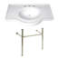 Lavabo de salle de bain console en céramique avec trop-plein-49642638