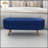 Oval Fabric Storage Ottoman With Rubber Wood Legs, Perfect For Extra Seating And Organized Living Spaces