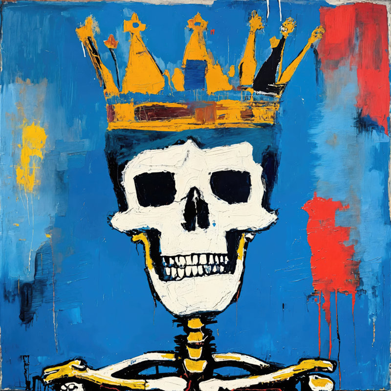 Squelette 4-Hommage-Basquiat, estampe numérique sur toile tendue avec châssis, H 36 po x l 36 po