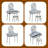54 Inch Vanity Dresser with LED Mirror, 4 Drawer Dressing Table Set with Stool-1399958391