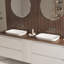 Lavabo de salle de bain semi-encastré 21 po x 13 po Salerno, vasque en porcelaine vitrifiée blanche