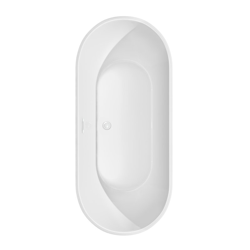 Brooklyn 67'' x 30'' Soaking Acrylic Bathtub, White/Shiny White