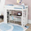 Lit mezzanine en bois avec bureau, 4 tiroirs, lumière DEL, USB et tablettes-669346002-669346001