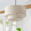 Luminaire suspendu 3 lumières en lin beige vintage Cascade