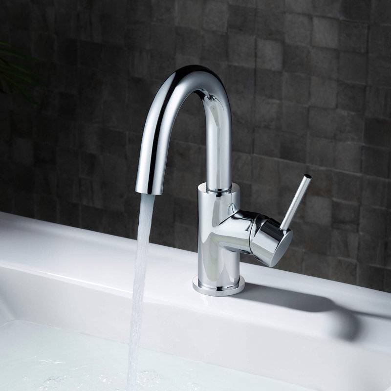 Robinet de salle de bain circulaire monotrou avec ensemble de bonde, Chrome chrome