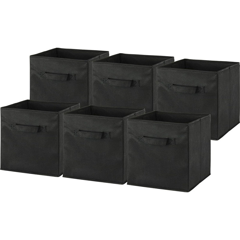 Ensemble de bacs de rangement en tissu, Noir