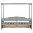 Canopy Day Bed with 2 Drawer & Wooden Frame-125356220