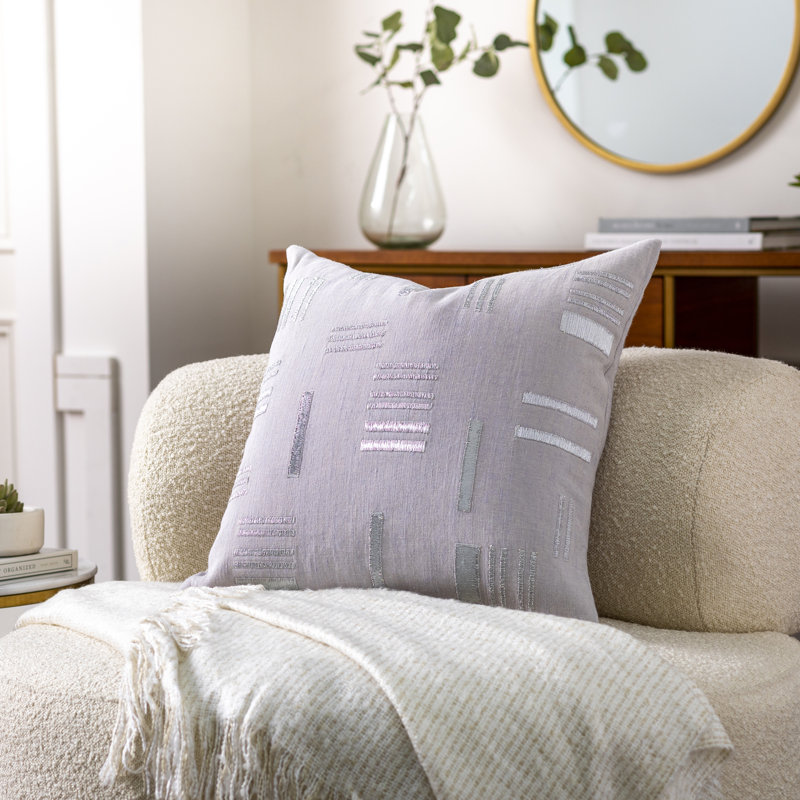 Embroidered Throw Pillow, 20" x 20", No Fill