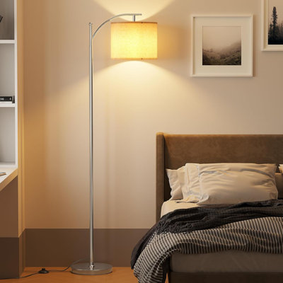 Arc Floor Lamp - Modern Metal Standing Light With Adjustable 3 Color Temperature Led Bulb For Living Room, Bedroom, Office