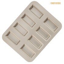  CHEFMADE Financier Cake Pan, 8-Cavity Non-Stick Rectangle  Muffin Pan Biscuits Cookies Bakeware for Oven Baking (Champagne Gold): Home  & Kitchen