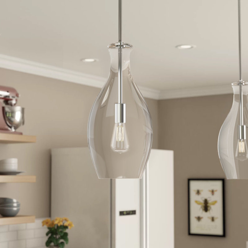 Moten 1 - Light Single Pendant, Chrome, 29.75" H x 10.75" W x 10.75" D, Clear