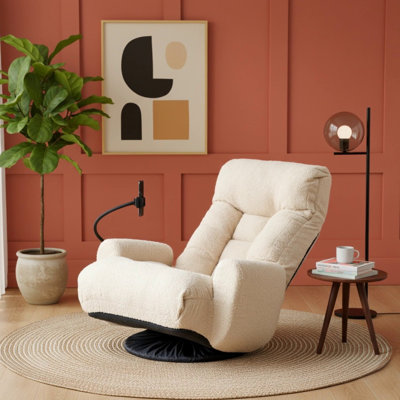 Adjustable Head And Waist Game Chair, 360 Degree Rotatable Sofa For Living Room, Ergonomic Lounge Chair With Phone Holder