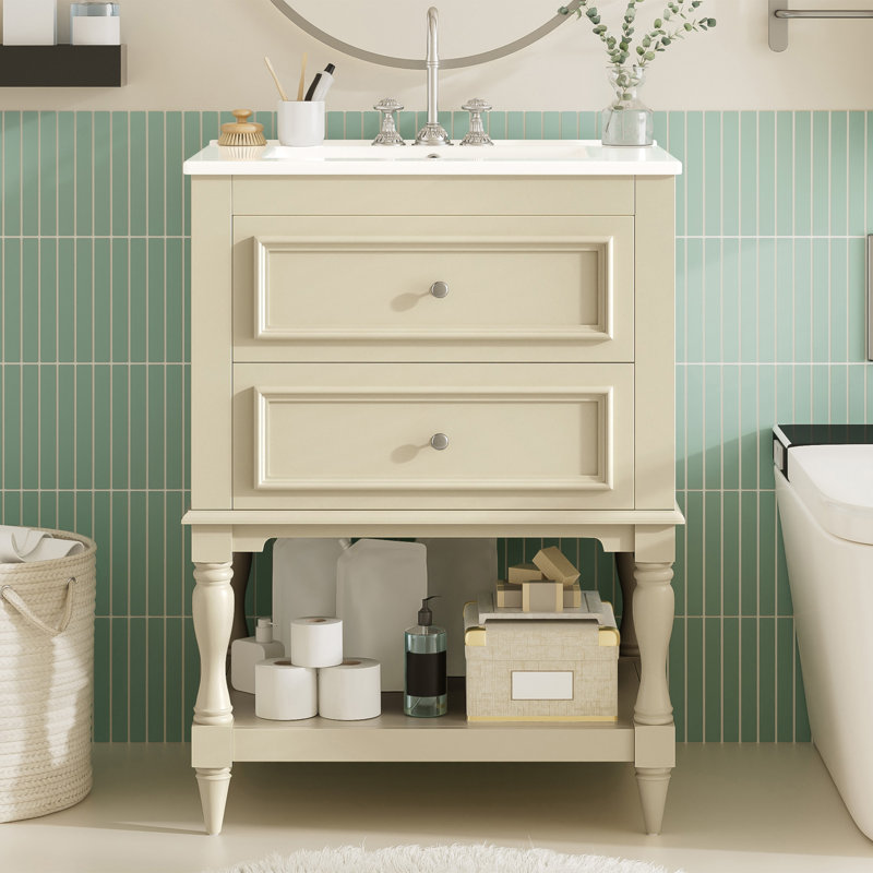 Ensemble de meuble-lavabo simple 18 po, Beige, Beige
