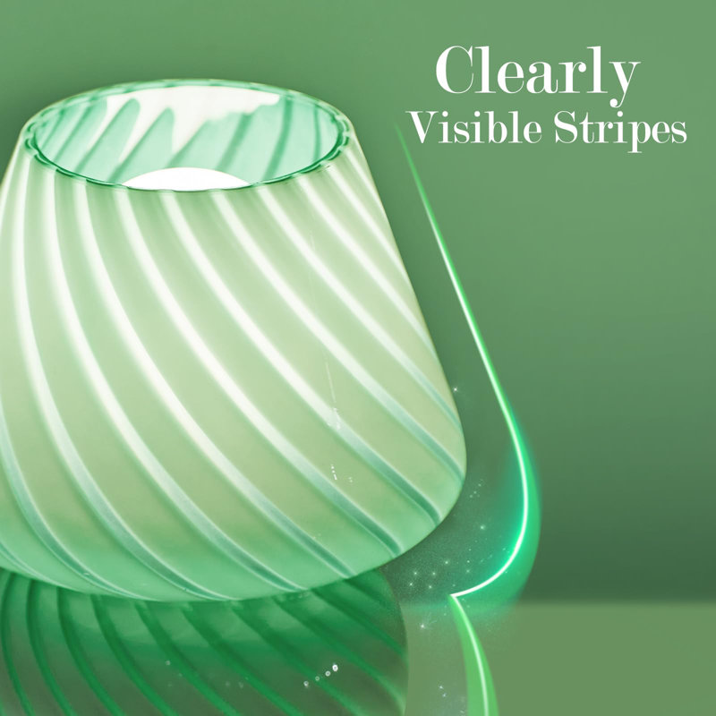 Lampe champignon - petite lampe de table avec verre rayé Mushroom, Vert, Vert