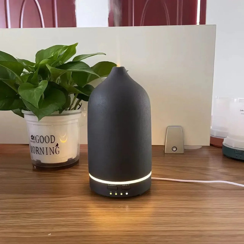 Humidificateur d'air en céramique pour diffuseur d'arôme automatique avec brume fraîche, Gris