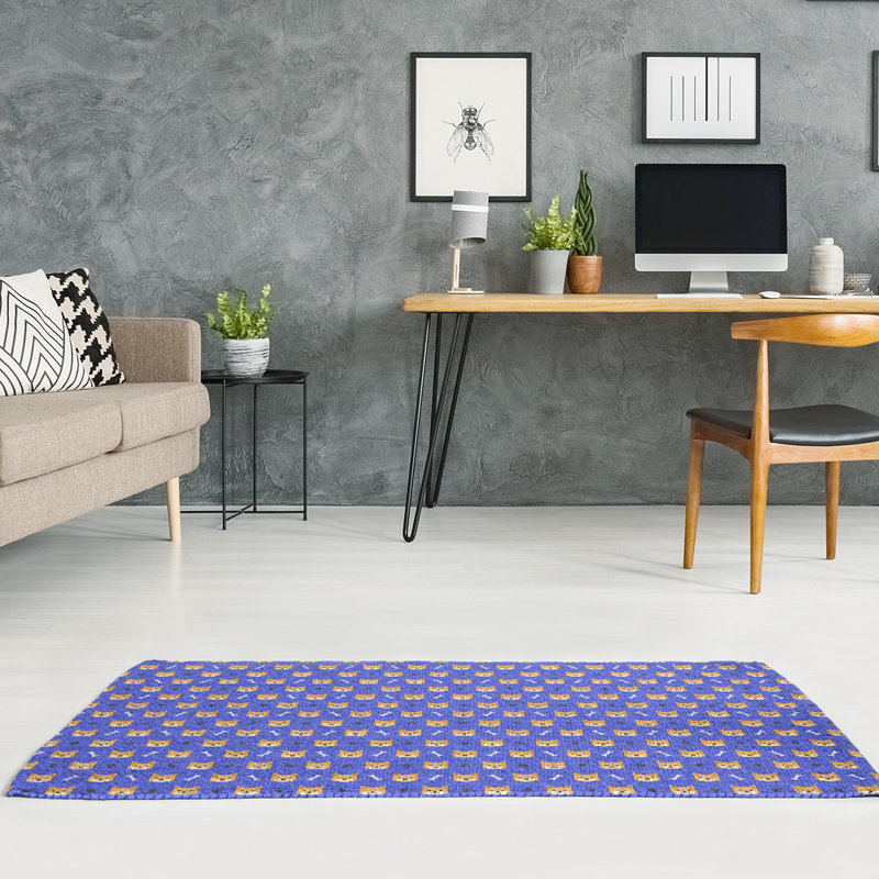 Tapis bleu shiba shiba, Rectangle 5 pi x 7 pi