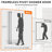28-32" W x 72" H Frameless Pivot Shower Door with 1/4" (6mm) and 5/16" (8mm) Tempered Glass, Swing Shower Glass Door with Towel Bar, 105°Stop Prevents Collisions, Matte Black Finish-123829991