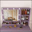 Ensemble de coiffeuse avec tabouret rembourré et miroir lumineux réglable