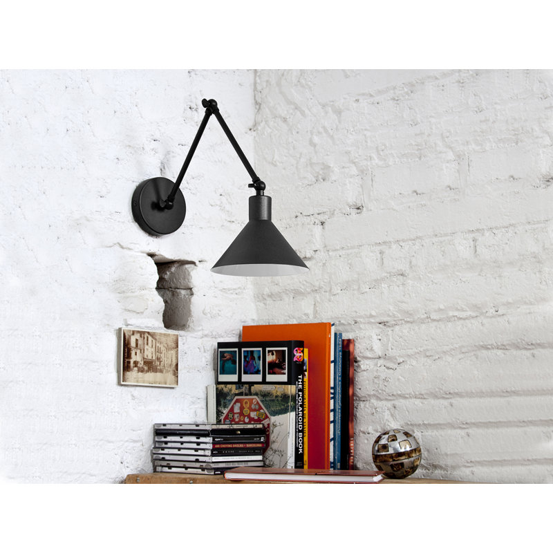 Quade Swing Arm Sconce, Black