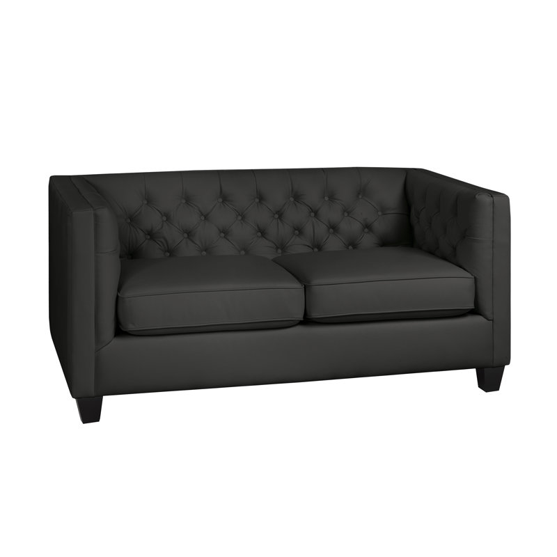 Causeuse Bourne, Cuir gris anthracite assorti