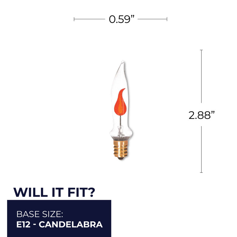 3W E12 Dimmable Incandescent Candle Light Bulb