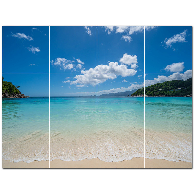 Murale en céramique satinée 8 "x 8" Beach Photo