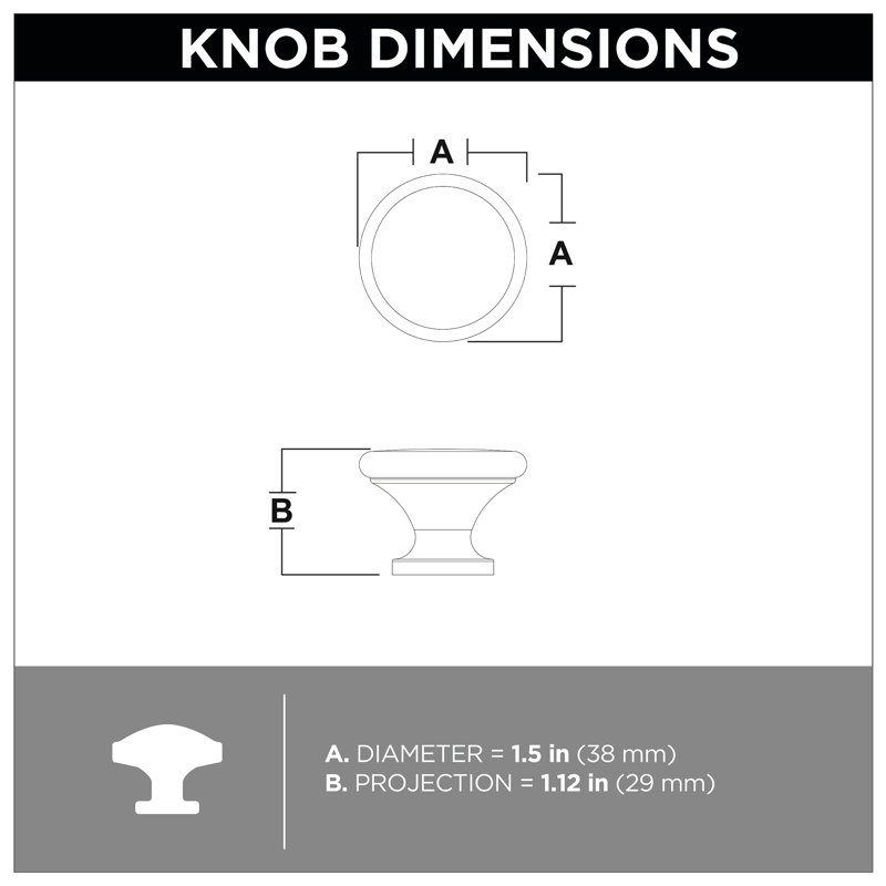 1 1/2" Diameter Mushroom Knob