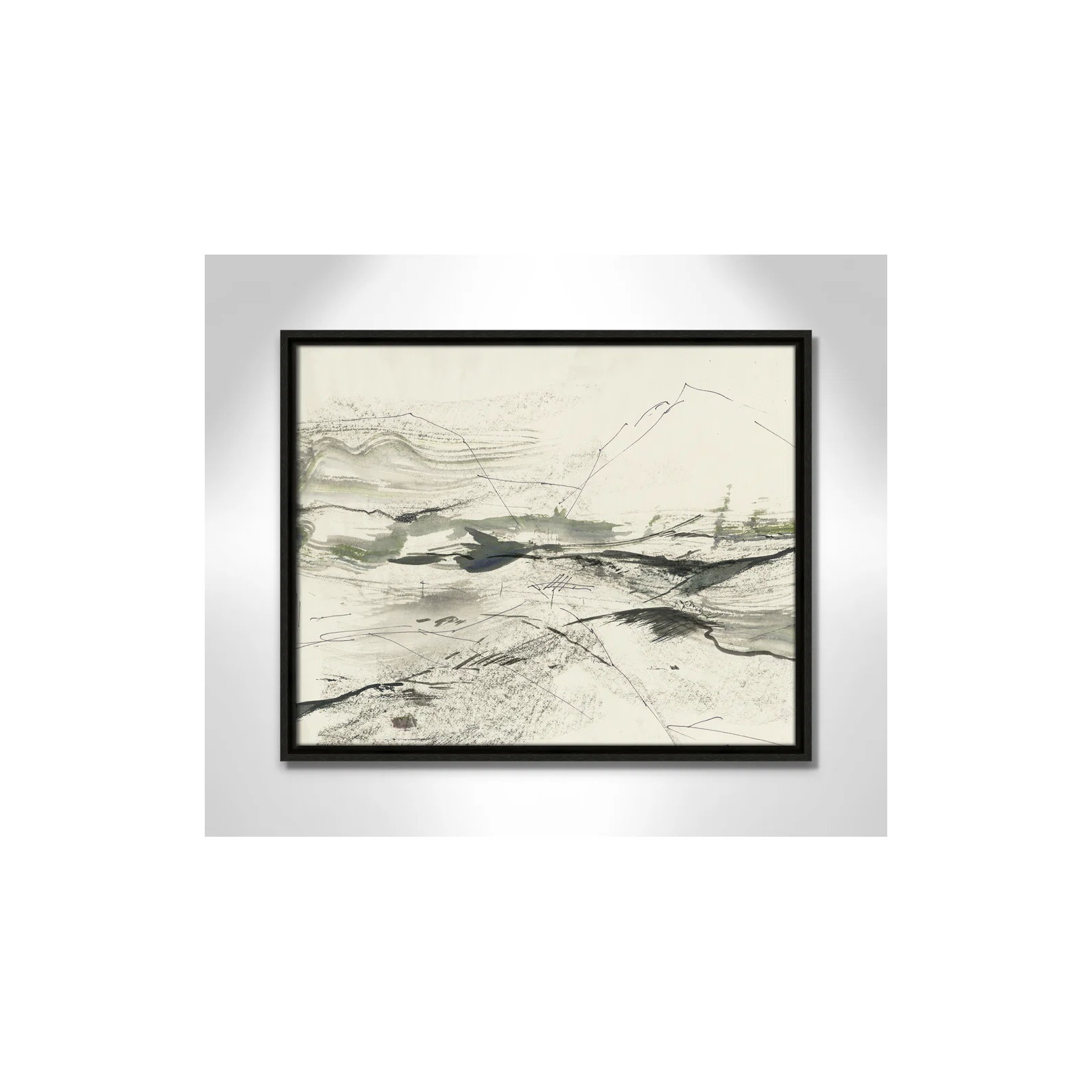 Green Sketches by PI Studio, No Mat, Espresso Floater Framed, 17.5" H x 21.5" W x 2" D