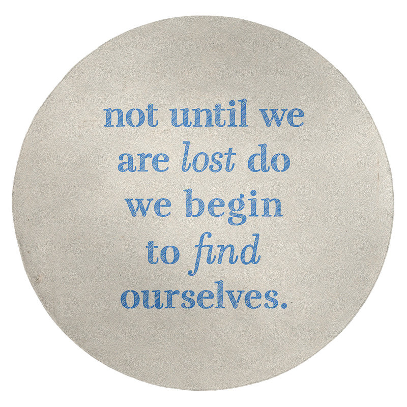 Quotes Chenille Indoor Rug, Round 5'