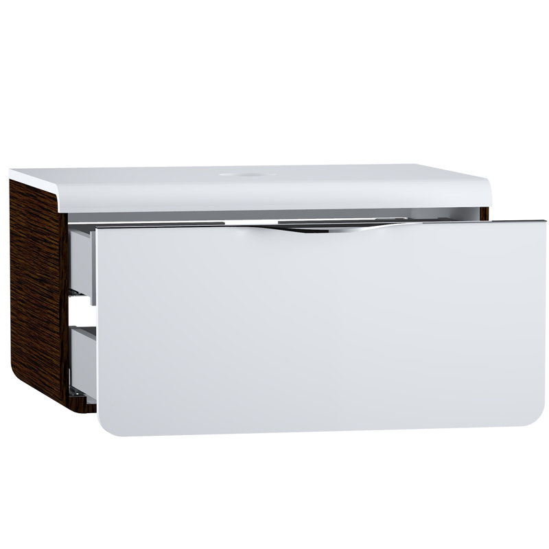 Mocca 91cm Single Bathroom Vanity Base Only, Gold Venge