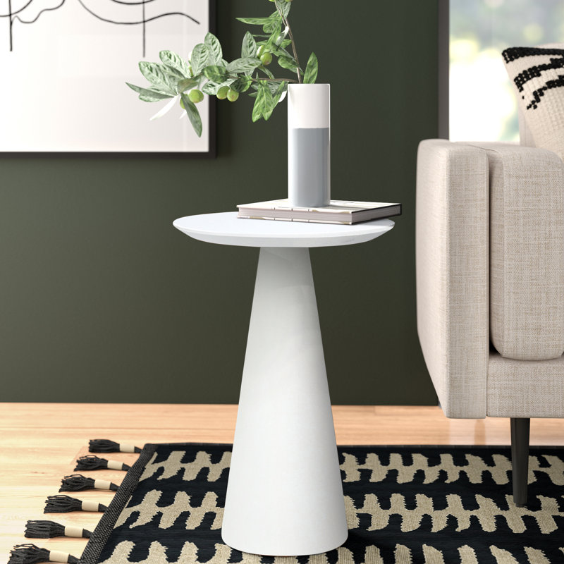 Tower Wood Tall End Table, White Oak, 24" H x 18" W x 18" D