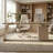 63" Modern Executive Desk with Power Outlets & Wireless Charging, Cream Sintered Stone Computer Table with 3 Drawers-60409211