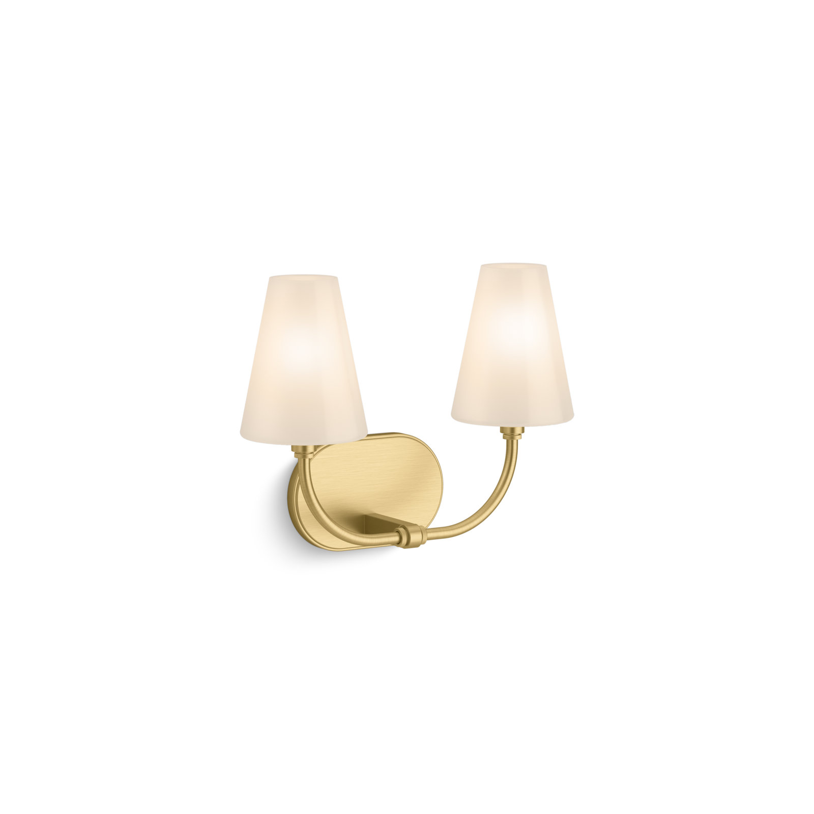 Kohler Kernen 2-Light Armed Sconce, Brushed Moderne Brass